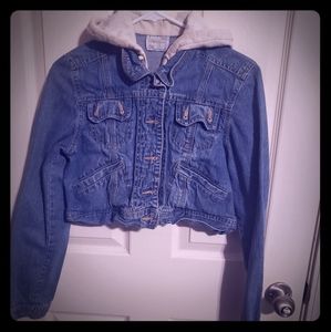 Cropped jean jacket- firm price ♡